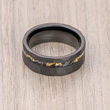 Schwarzer Meteorit-Wolframkarbid-Ring