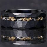 Schwarzer Meteorit-Wolframkarbid-Ring