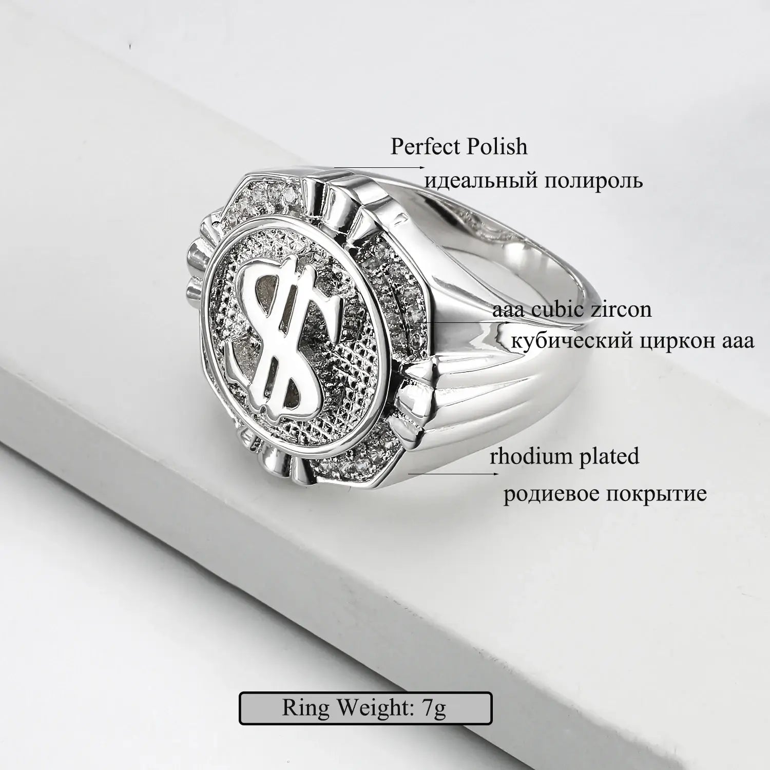 Dollar Power Rhinestone Ring
