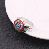 Round Iced Out Rhinestones Shield Ring