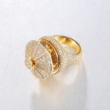 HIP HOP BLING BIG Carousal Shape Ring