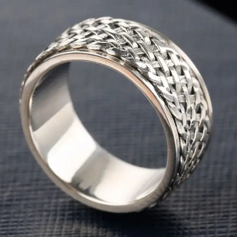 S925 Minimalist Woven Pattern Ring