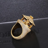 HIP HOP BLING BIG Carousal Shape Ring