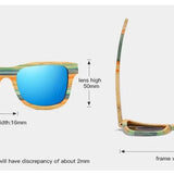 Striped Wooden Frame Polarized Sunglasses
