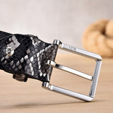 Luxurious Snake-Embossed Leather Belt