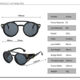 Round Steampunk Anti UV400 Sunglasses