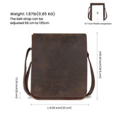 Vintage Genuine Leather Square Messenger Bag