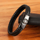 Buddha Head Woven Leather Bracelet