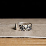 Rogue Skull Sterling Silver Adjustable Ring