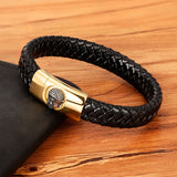 Buddha Head Woven Leather Bracelet
