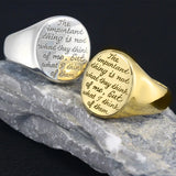 Letter Graving Round Sterling Silver Ring