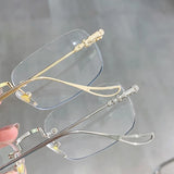 Rimless Square Acrylic Lens Eyeglasses