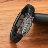 Neo-Gothic Sword Steel Leather Bracelet
