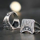 Love Sick Words Sterling Silver Ring