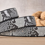 Luxurious Snake-Embossed Leather Belt