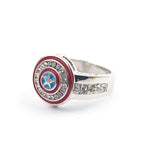 Round Iced Out Rhinestones Shield Ring
