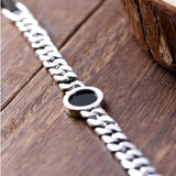 Bracelet en argent rond noir audacieux