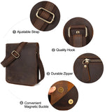 Vintage Genuine Leather Square Messenger Bag