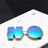 Unique NO Letter Rimless Sunglasses