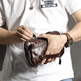 Genuine Leather Hand Grip Clutch Bag