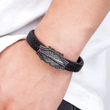 Neo-Gothic Sword Steel Leather Bracelet