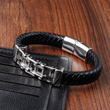 Valor Link Leather Bracelet