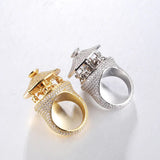 HIP HOP BLING BIG Carousal Shape Ring