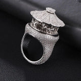 HIP HOP BLING BIG Carousal Shape Ring