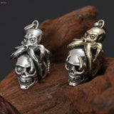 Octopus-Skull Argentum Punk Pendant