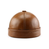 Solid Shiny Leather Dome Hat