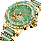 Classy Emerald Jade Chronograph Watch