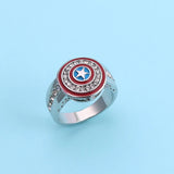 Round Iced Out Rhinestones Shield Ring
