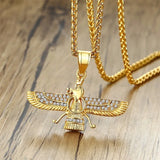 Ethnic Wing Rhinestone Pendant Necklace