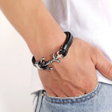 Anchor Multi-Layers Stitching Cross Bracelet