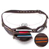 Multiple Zip Compartments Leather Waist Bag