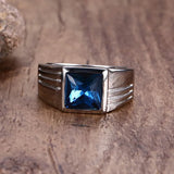 Blue Cubic Zirconia Band Ring