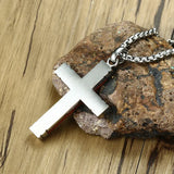 Collar Cruz de Palisandro y Acero Inoxidable