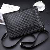 Plaid Embossing Leather Shoulder Bag