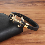 Anchor Multi-Layers Stitching Cross Bracelet