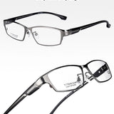 Sleek Titanium Rectangular Eyeglasses