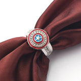 Round Iced Out Rhinestones Shield Ring