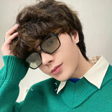 Vintage Square Double-Beam Sunglasses