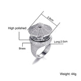 HIP HOP BLING BIG Carousal Shape Ring