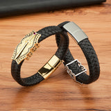 Neo-Gothic Sword Steel Leather Bracelet