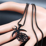 Black Hollow Gothic Stainless Steel Necklace