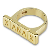 Cincin Warna Emas Huruf Hip-Hop