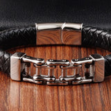 Valor Link Leather Bracelet