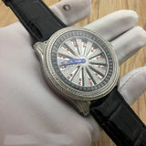 Elegant Card Dial Diamond Quartz Watch