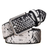 Luxurious Snake-Embossed Leather Belt