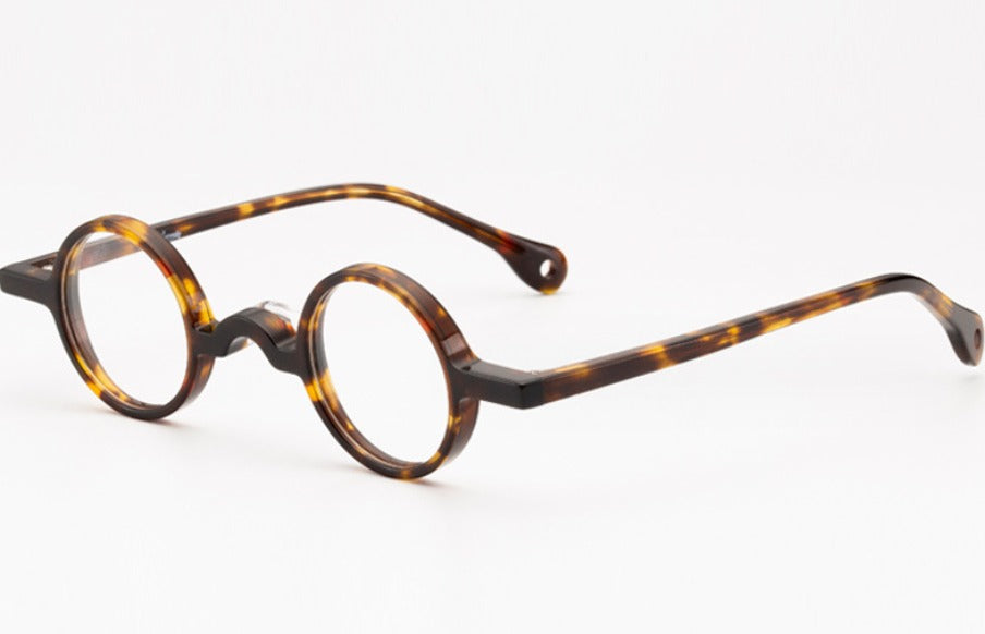 Retro Round Splice Colored Acetate Eyeglasses